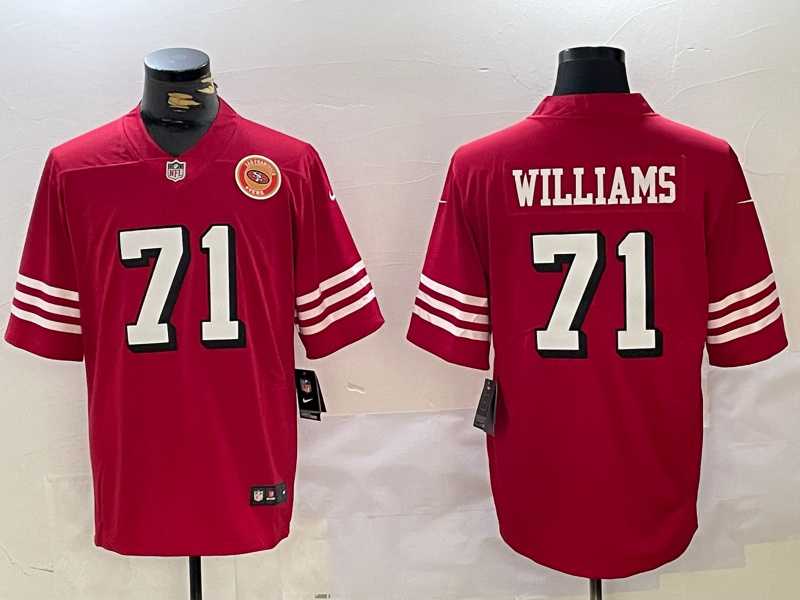 Mens San Francisco 49ers #71 Trent Williams Red Vapor Untouchable Limited Stitched Jersey